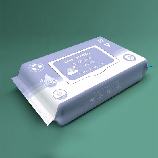 아기의 민감한 피부를 위한 순면으로 만든 일회용 얼굴용 아기 습식 및 건식 물티슈